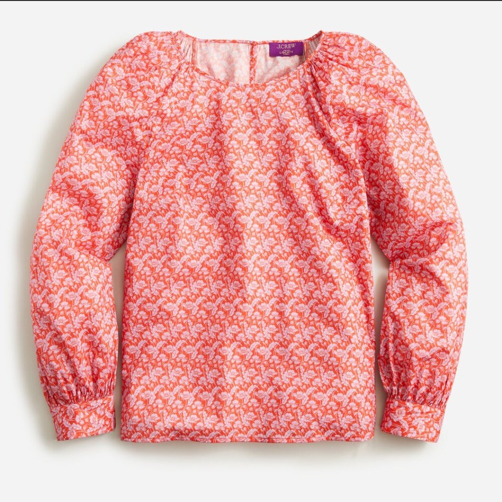 J.Crew Puff-sleeve Scoopneck Blouse in Liberty Toutouayette Fabric Size XXS
